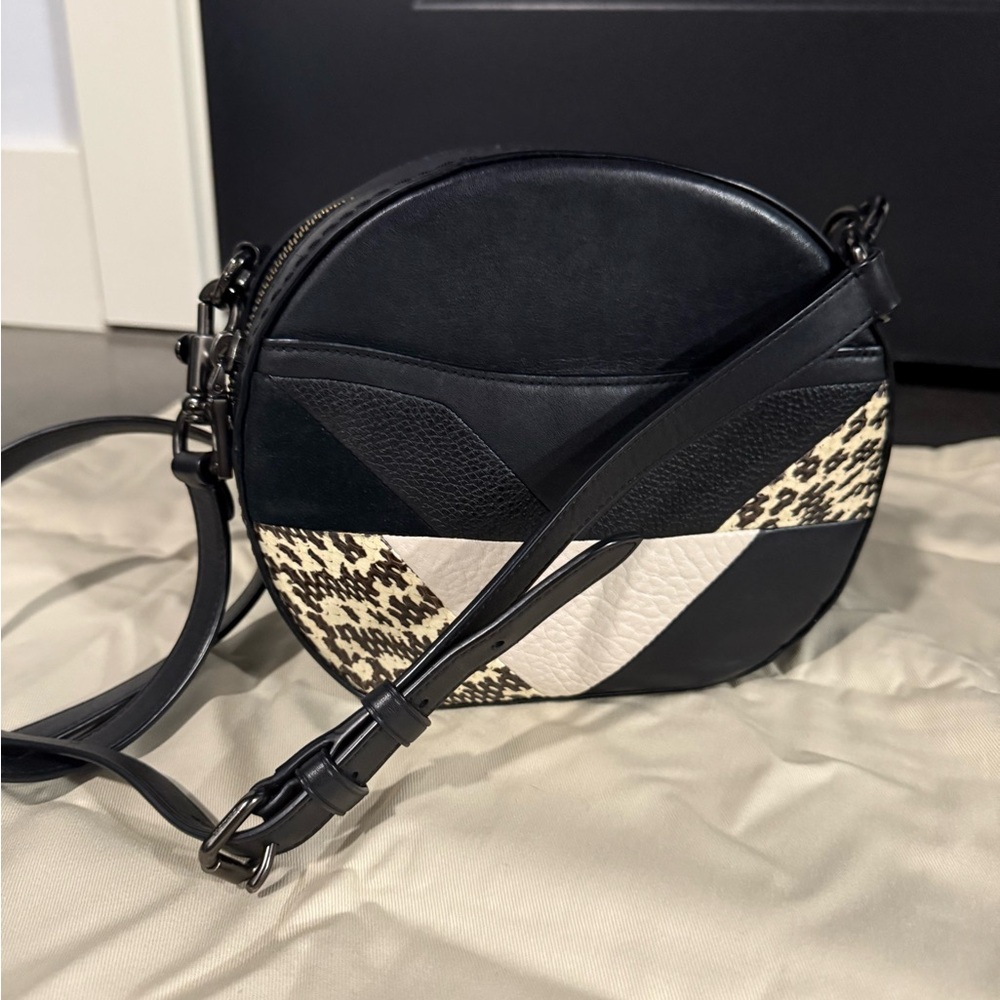 Rare COACH Patchwork Snake Canteen Crossbody Black vintage